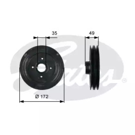 Ременный шкив GATES TVD1123
