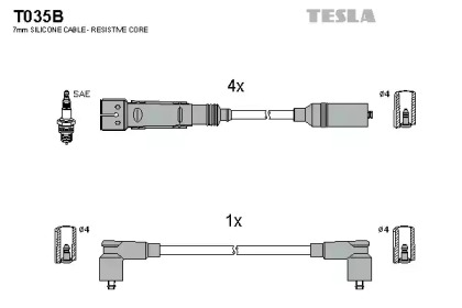 Комплект электропроводки TESLA T035B