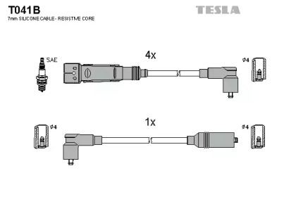 Комплект электропроводки TESLA T041B