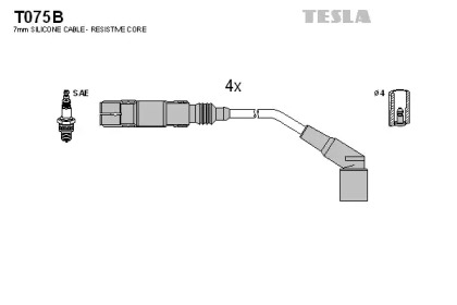 Комплект электропроводки TESLA T075B