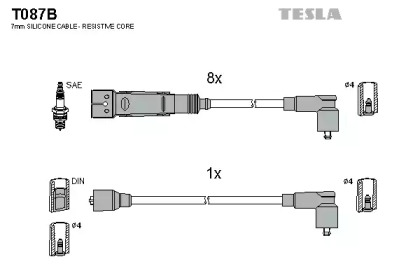 Комплект электропроводки TESLA T087B