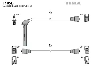 Комплект электропроводки TESLA T105B