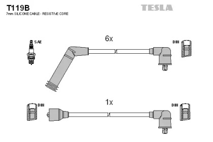 Комплект электропроводки TESLA T119B