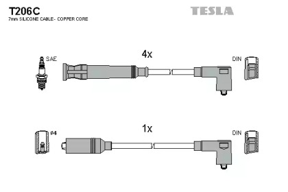 Комплект электропроводки TESLA T206C