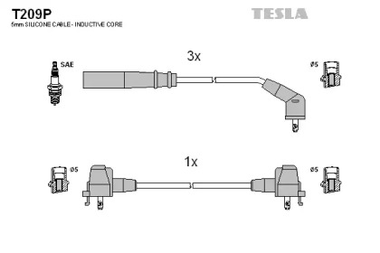 Комплект электропроводки TESLA T209P