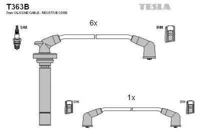 Комплект электропроводки TESLA T363B