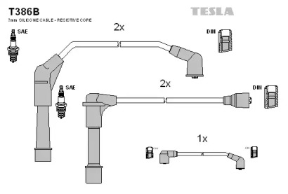 Комплект электропроводки TESLA T386B