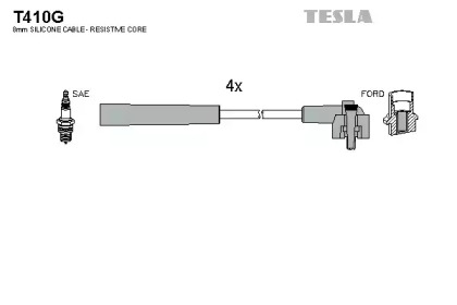 Комплект проводов зажигания TESLA T410G