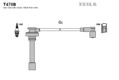 Комплект электропроводки TESLA T478B