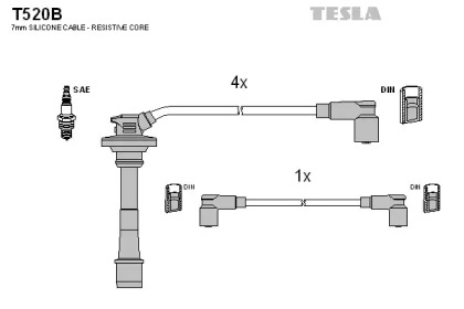 Комплект электропроводки TESLA T520B