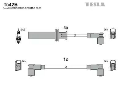 Комплект электропроводки TESLA T542B