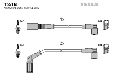 Комплект электропроводки TESLA T551B