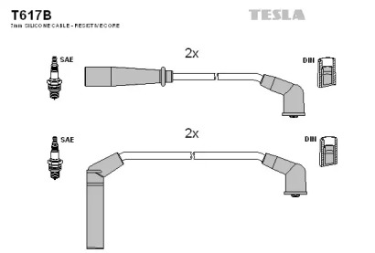 Комплект электропроводки TESLA T617B