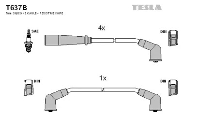 Комплект электропроводки TESLA T637B