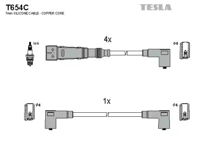 Комплект электропроводки TESLA T654C