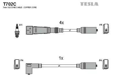 Комплект электропроводки TESLA T702C