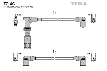 Комплект электропроводки TESLA T714C