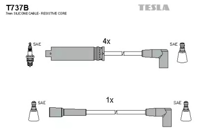 Комплект электропроводки TESLA T737B