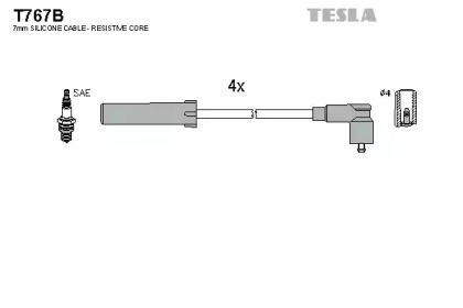 Комплект электропроводки TESLA T767B