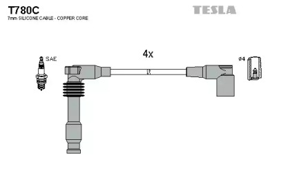 Комплект электропроводки TESLA T780C