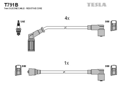 Комплект электропроводки TESLA T791B