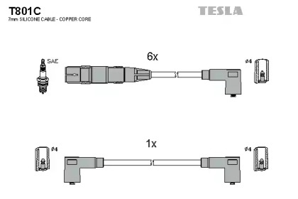 Комплект электропроводки TESLA T801C