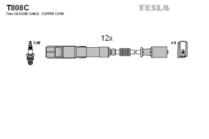 Комплект электропроводки TESLA T808C