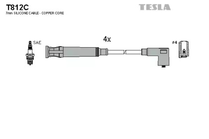 Комплект электропроводки TESLA T812C