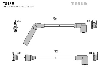 Комплект электропроводки TESLA T813B