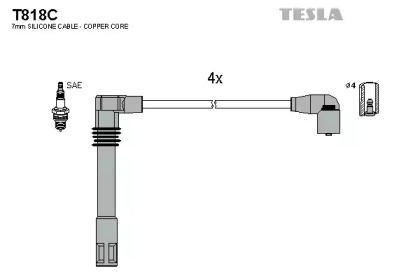 Комплект электропроводки TESLA T818C