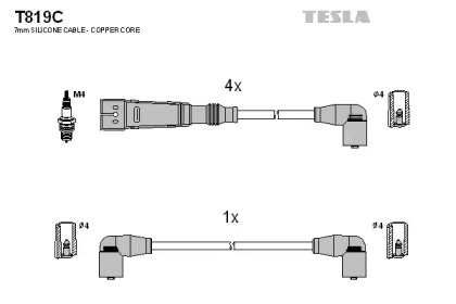 Комплект электропроводки TESLA T819C