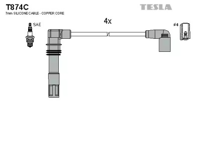 Комплект электропроводки TESLA T874C