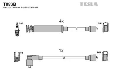 Комплект электропроводки TESLA T883B