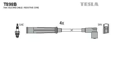 Комплект электропроводки TESLA T898B