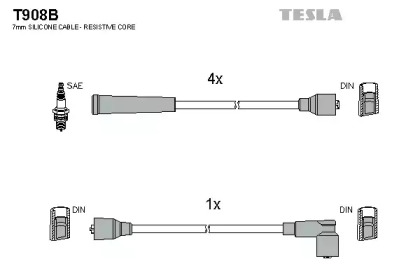 Комплект электропроводки TESLA T908B