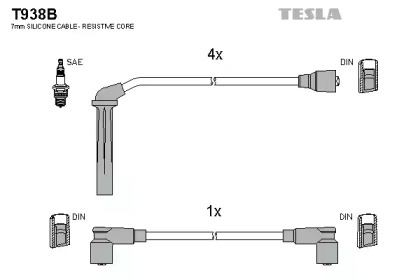 Комплект электропроводки TESLA T938B