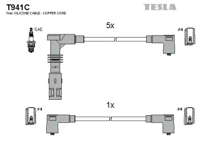 Комплект электропроводки TESLA T941C