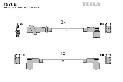 Комплект электропроводки TESLA T970B