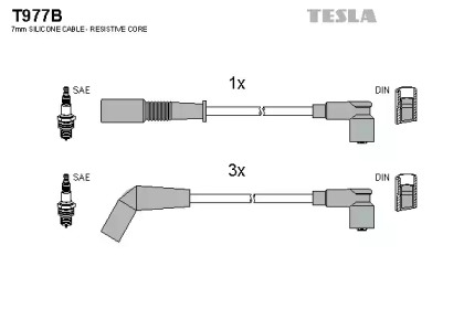 Комплект электропроводки TESLA T977B