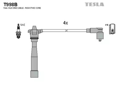 Комплект электропроводки TESLA T998B