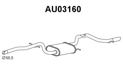 Глушитель выхлопных газов конечный VENEPORTE AU03160