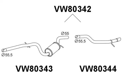 Глушитель выхлопных газов конечный VENEPORTE VW80342