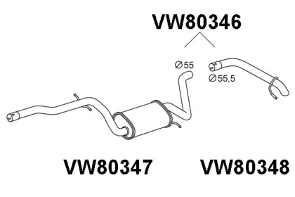 Глушитель выхлопных газов конечный VENEPORTE VW80346