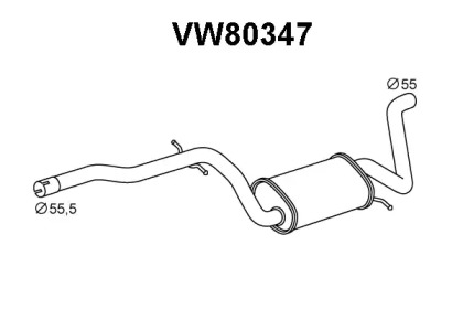 Глушитель выхлопных газов конечный VENEPORTE VW80347