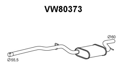 Глушитель выхлопных газов конечный VENEPORTE VW80373