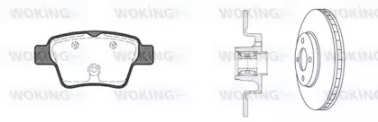 Комплект тормозов, дисковый тормозной механизм WOKING 810383.21