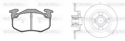 Комплект тормозов, дисковый тормозной механизм WOKING 80443.20