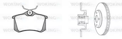 Комплект тормозов, дисковый тормозной механизм WOKING 83633.24