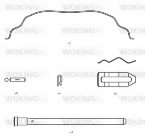 Комплектующие, колодки дискового тормоза WOKING ACA8504.00