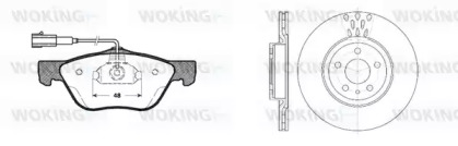 Комплект тормозов, дисковый тормозной механизм WOKING 84893.00